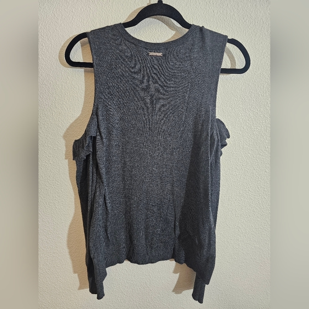Michael Kors Charcoal Ruffle Tank Top - Picture 4 of 9